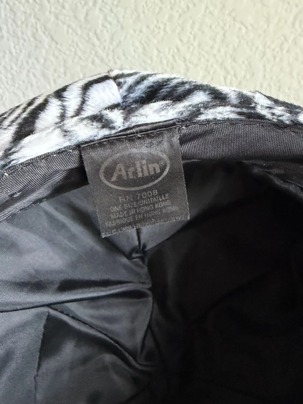 Vintage Arlin Zebra Print Newsboy Hat  | Faux Fur Cabby Cap | Y2K Statement Hat